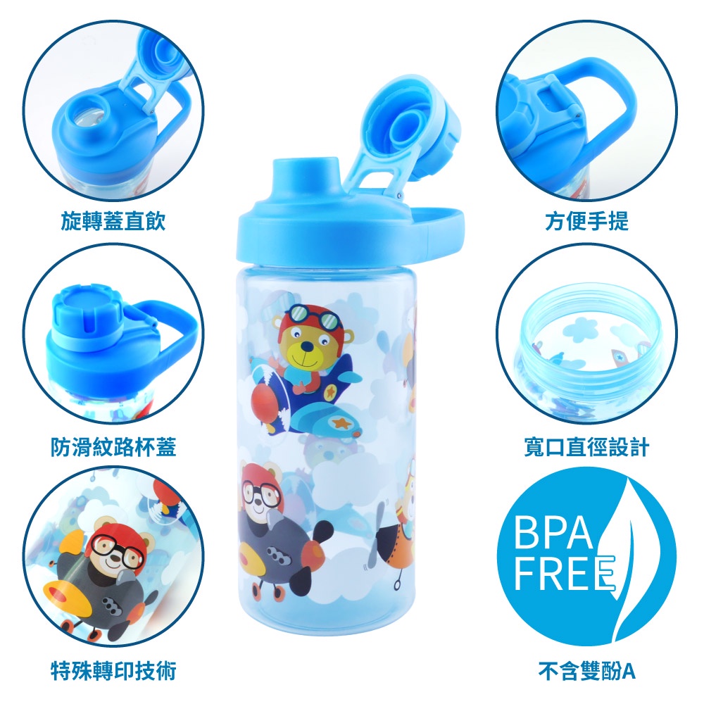 Mua một tặng một Set 2 Bình Nước mini 15oz / 444ml Bằng Nhựa Không bpa Có Ống Hút Cho Bé
