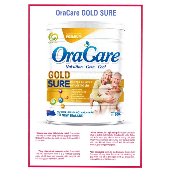 Sữa bột Oracare Gold sure lon 900g date 2024