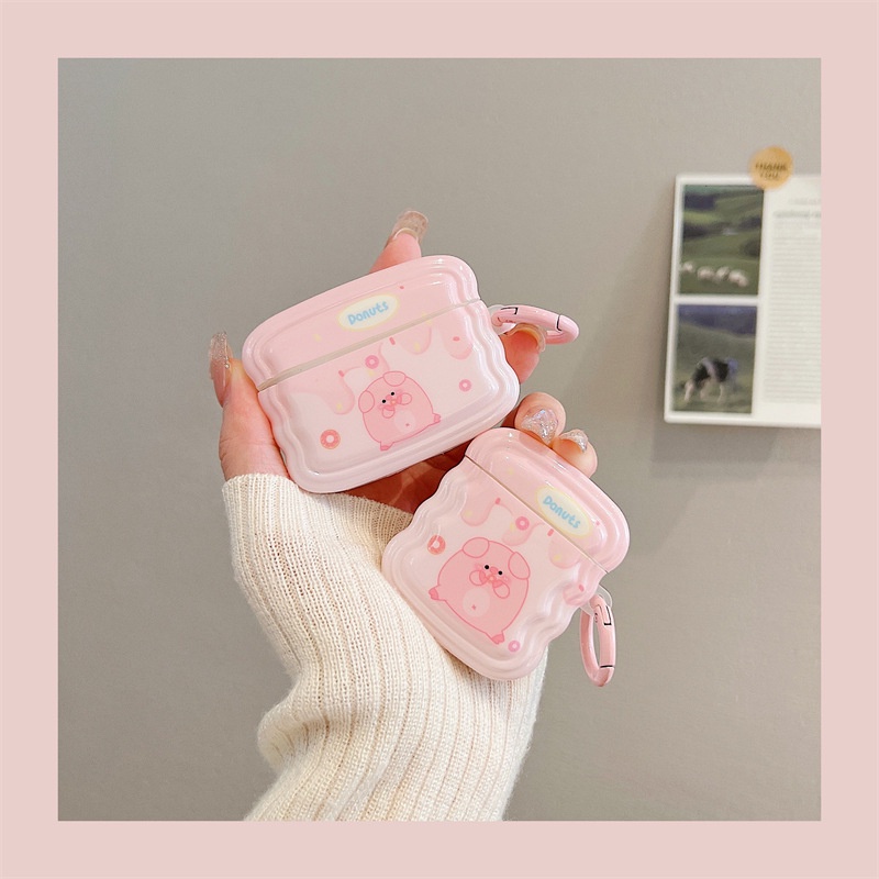 Ốp case vỏ airpods 1 2 3 pro pro2 bao đựng tai nghe không dây Pig Donuts