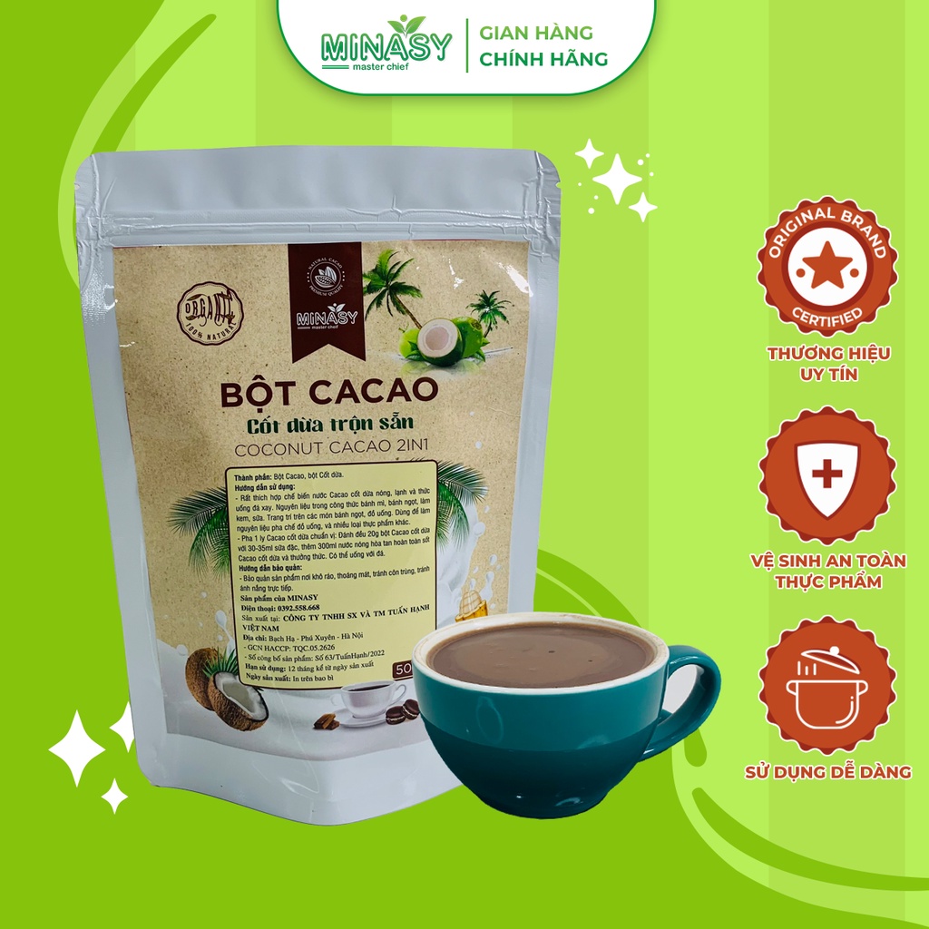 Mã BMLT35 giảm đến 35K đơn 99K Bột cacao mix cốt dừa trộn sẵn thơm ngon