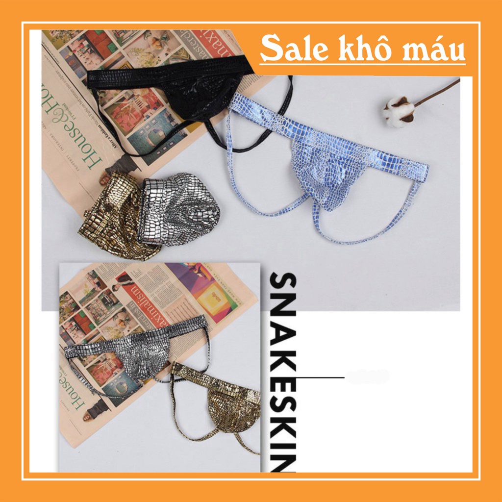 Quần lót nam, quần lót dây da jocktrap nam thun phủ da cao cấp