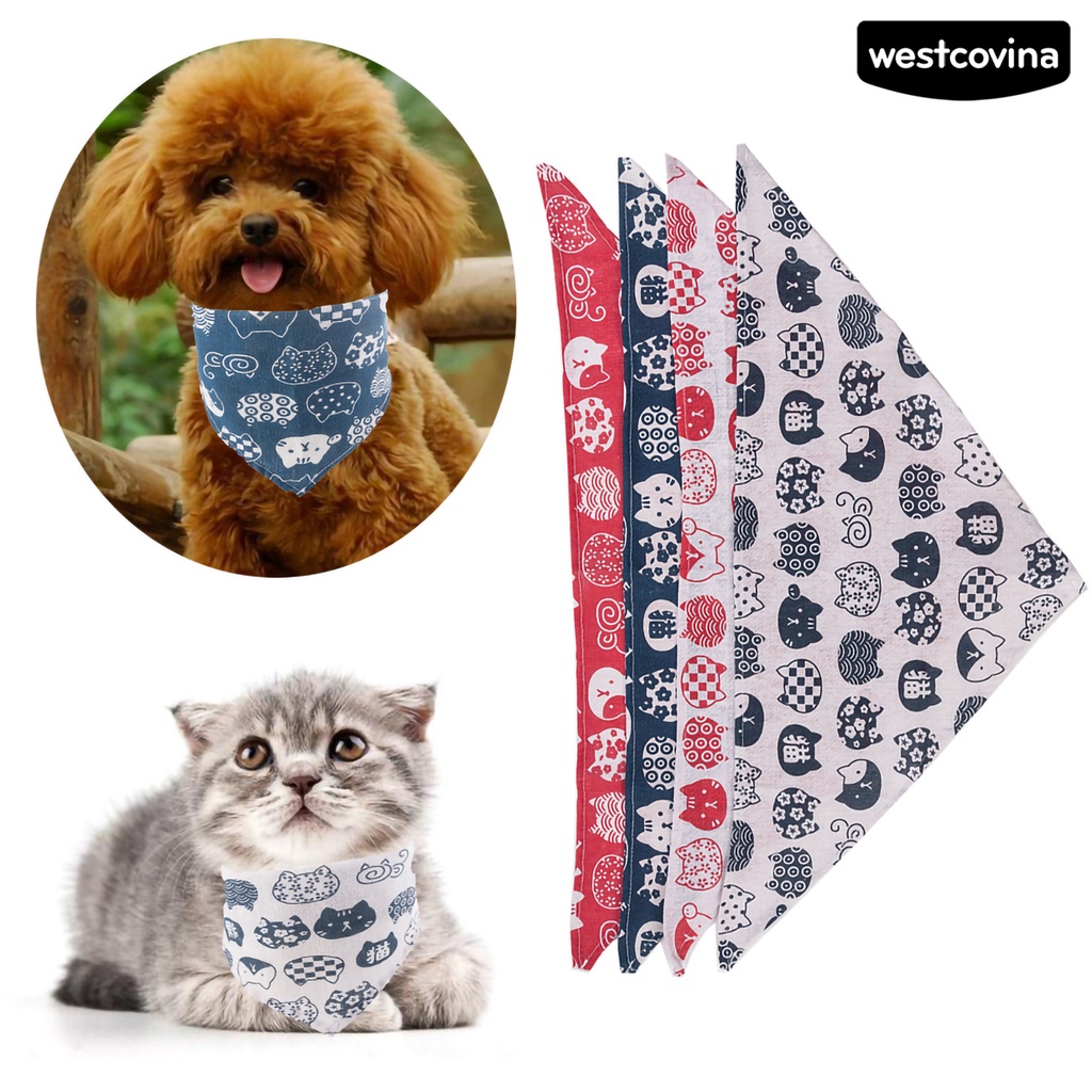 [Hot]☃Khăn Choàng Cổ Giữ Ấm Họa Tiết Hoạt Hình Cho Thú Cưng