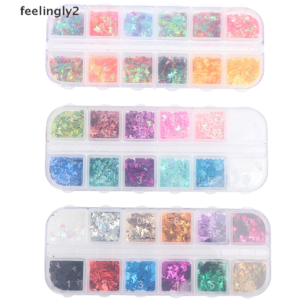 [Hàng Có Sẵn] Kim Tuyến Hình Bướm Lấp Lánh Hỗn Hợp Trang Trí Móng Tay Nghệ Thuật (F)