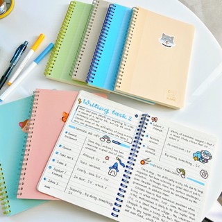 Combo 2 Sổ Size A5 Lò Xo 120 Trang Caro Kẻ ngang 100GSM KLONG Làm Bullet Journal và Planner Sổ Tay