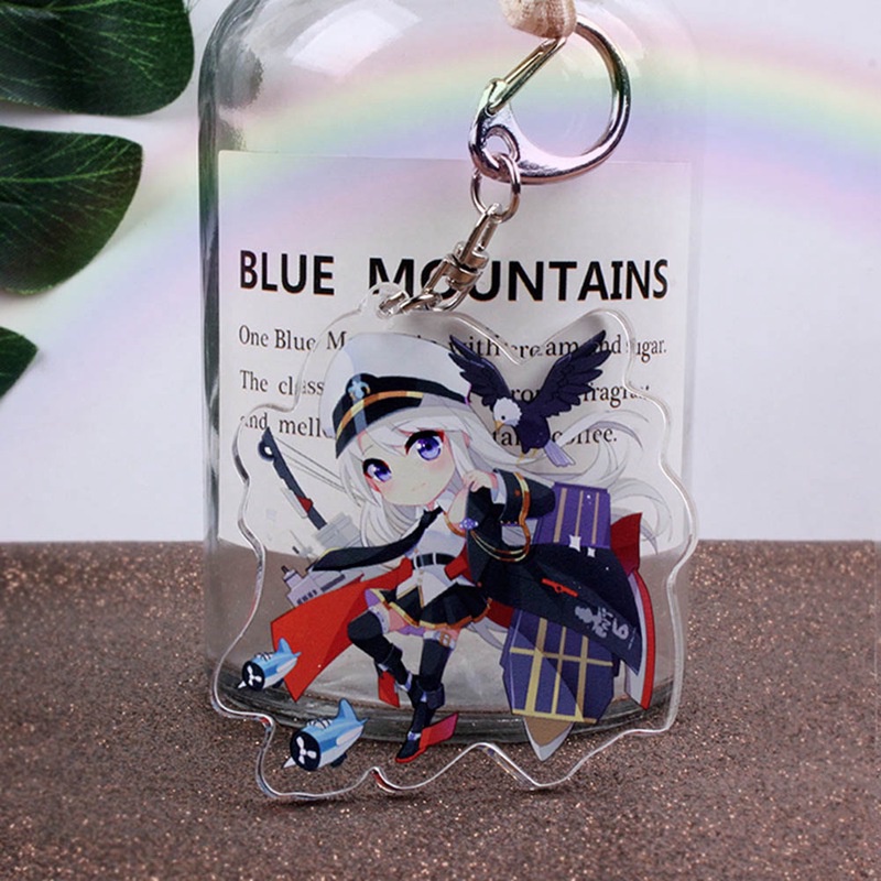 Zhizhong Azur Lane Anime Acrylic Keyring Keychain Keyfob  6cm