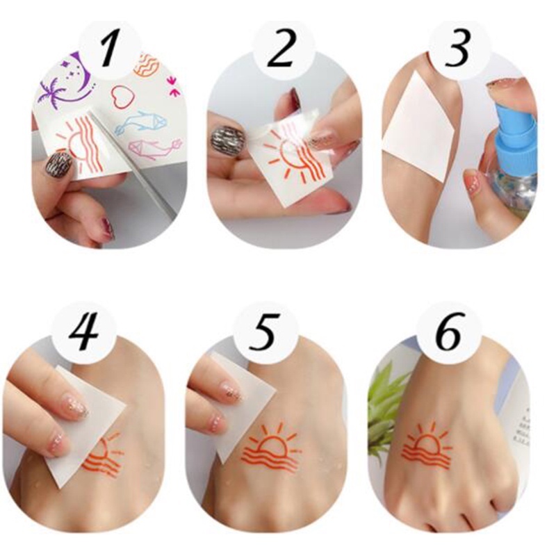 Miếng Dán Hình Xăm Dán Trang Trí Giáng Sinh Năm Mới Nhiều Màu Chống Nước An Toàn