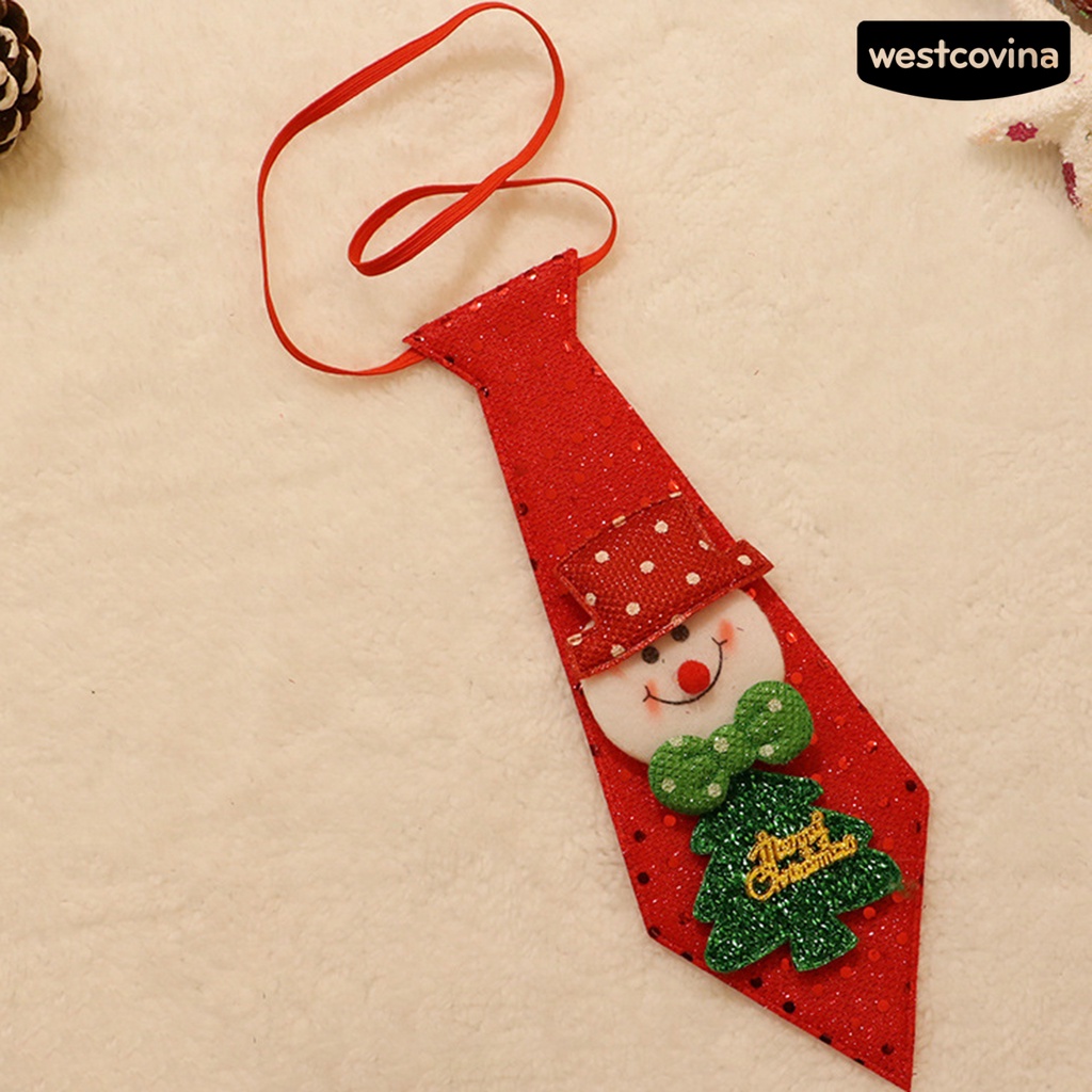[Hot]☃Cà Vạt In Họa Tiết Giáng Sinh Tinh Tế Không Phai Màu Sắc Tươi Sáng Chống Mài Mòn Dễ