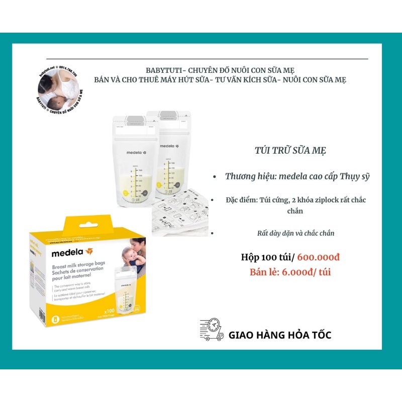 100 Túi trữ sữa mẹ medela- nhập mỹ
