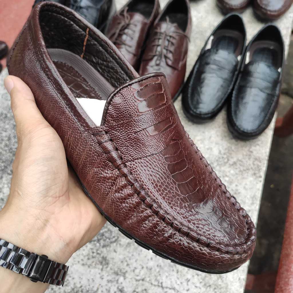 Giày đà điểu. Dáng giày lười trẻ trung, màu nâu siêu đẹp!