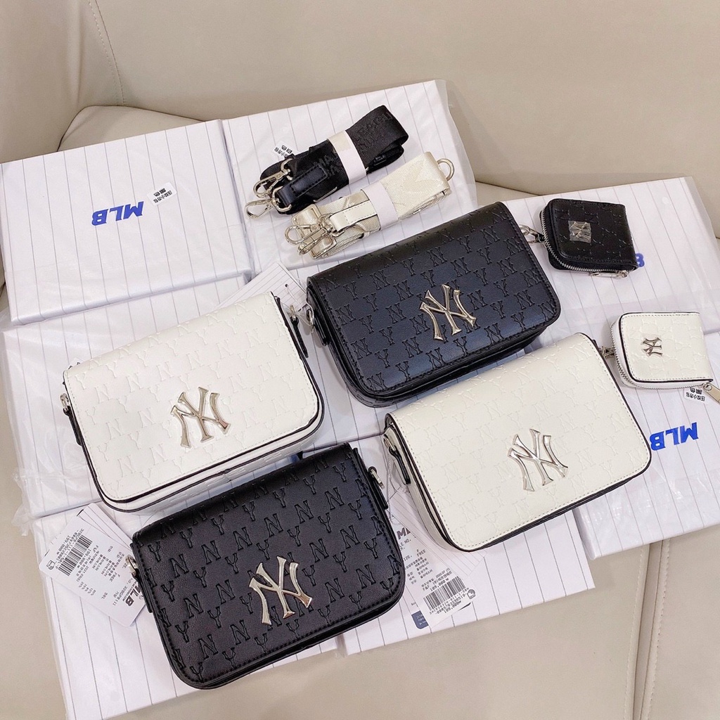 Túi xách nữ M.LB NY đeo chéo JanSi, dáng vuông dây đeo bản to size 18 Fullbox Tag Mac