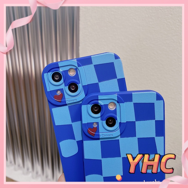 ốp iphone Họa Tiết Bảng Kẻ Ô Màu Xanh Dương tương thích IPhone 13 12 11 Pro Max X XS Max XR 8 7 6 plus-274