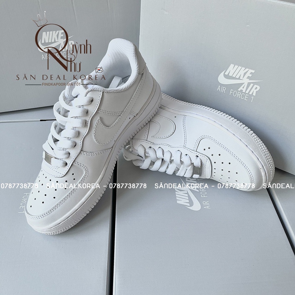 Giày Nike 𝐀𝐢𝐫 𝐅𝐨𝐫𝐜𝐞 𝟏 𝐋𝐨𝐰 07' 𝐀𝐥𝐥 𝐖𝐡𝐢𝐭𝐞 sẵn size nữ