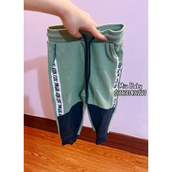 Quần nỉ lót bông bé trai 4 màu du xịn