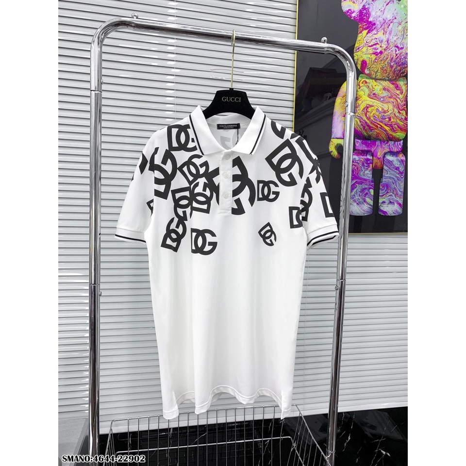 Áo Polo Nam In Chữ DG Viền Trắng Cực Hot - Áo Phông Cổ Bẻ Nam DG Chất Cotton Mát Mịn