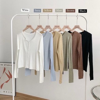 Áo len tăm mềm cúc pastel