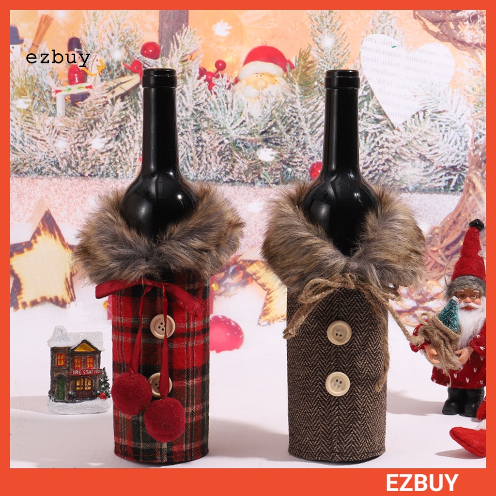 Ezbuy Vỏ Bọc Chai Rượu Vang Bằng Vải Kẻ Sọc Caro Bản Rộng Tăng Chiều Cao Đa Năng Có Thể Giặt Rửa Cho Nhà Hàng