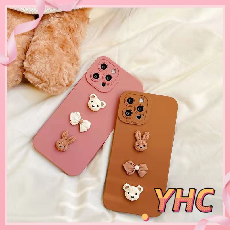 ốp iphone Hình Thỏ 3D Dễ Thương tương thích iPhone 6s 6splus 7 7plus 8 8plus X XS 11 12 Pro Max Plus Promax-035