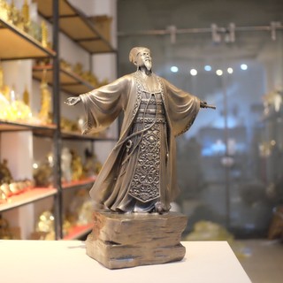 Tượng khổng minh tiên dang tay đón gió bằng đồng nguyên chất, tượng khổng minh bằng đồng, đồ đồng đông sơn