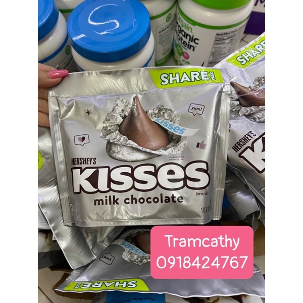 Kẹo Socola Mỹ Sữa Núm Vú Hershey’s Kisses Milk 306g
