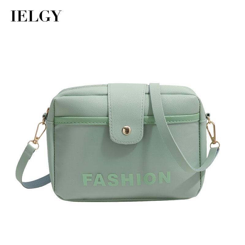 Ielgy Túi Đeo Chéo Vuông Nhỏ In Chữ Phong Cách Hàn Quốc Cho Nữ