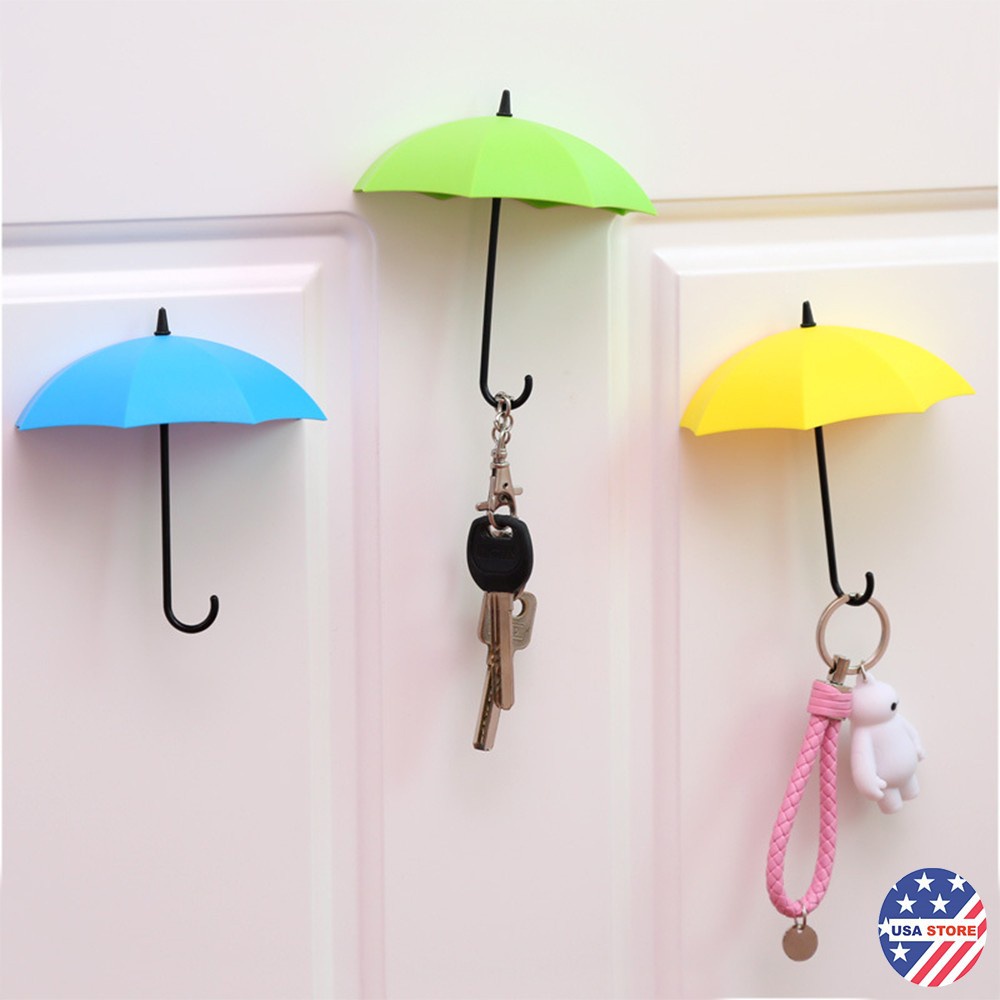Set 3 Móc Treo Đồ Dáng Chiếc Ô Cá Tính - Móc Trang Trí Treo Gắn Tường