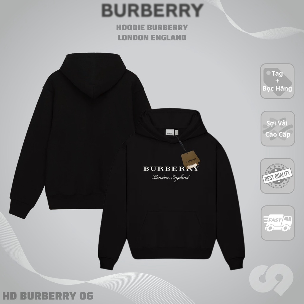 Áo Khoác Hoodie Buberry BBR Full Mẫu Vải Nỉ Bông Cotton 100%
