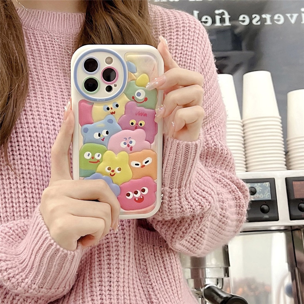 Ốp Điện Thoại Da Viền tpu Dẻo In Họa Tiết Hoạt Hình Góc Tròn Cho iphone 15 pro max 14 pro max 13 pro max 12 pro max