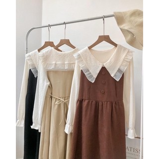 VÁY NHUNG PHỐI CỔ BÈO