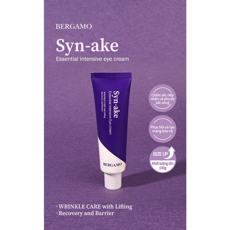 Kem dưỡng da vùng mắt Bergamo Tinh chất nọc độc rắn Synake Essential Intensive100g