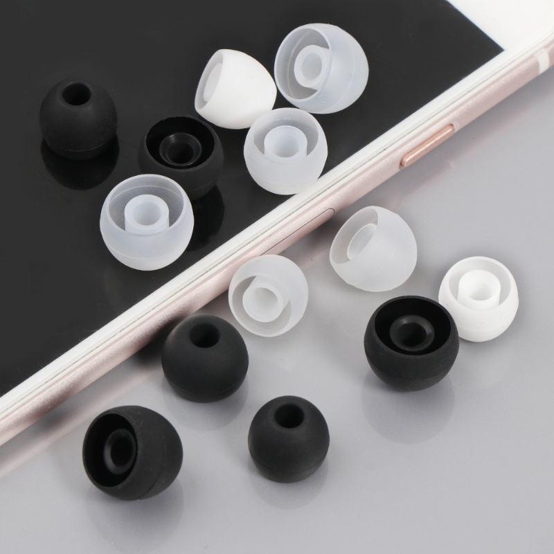 Set 18 Nút Bọc Đầu Tai Nghe Nhét Tai Thay Thế Bằng Silicon Mềm Màu Trắng Đen