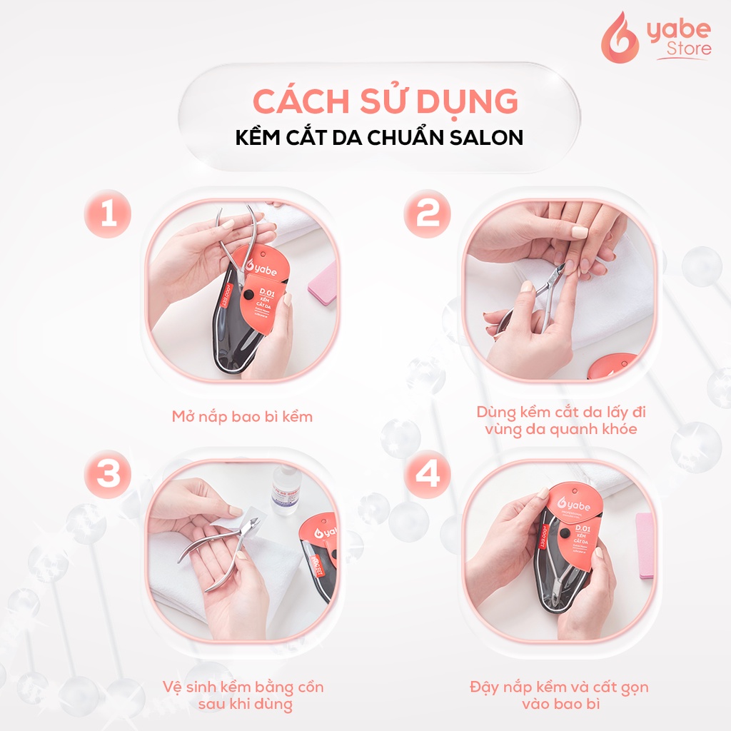 Kìm cắt da D01 YABE Kềm nhặt da Mũi 16 Chuyên Dụng Cho Thợ Nails