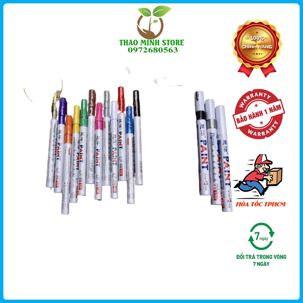 Bút sơn Paint Marker SP110 - SP120 nét 1ly 2ly ( màu ngẩu nhiên) vẽ tất cả các bề mặt không trôi không phai màu