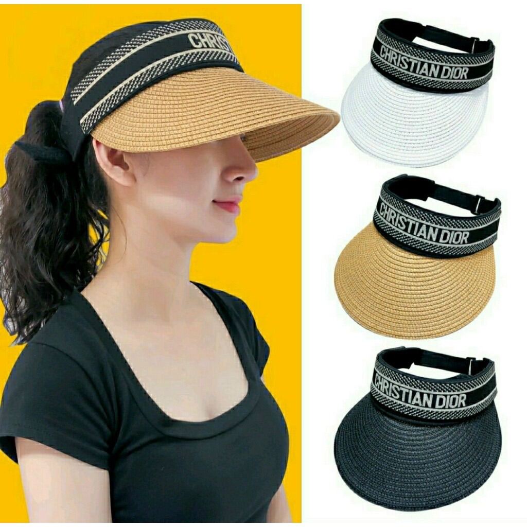 Mũ cói nửa đầu Dior
