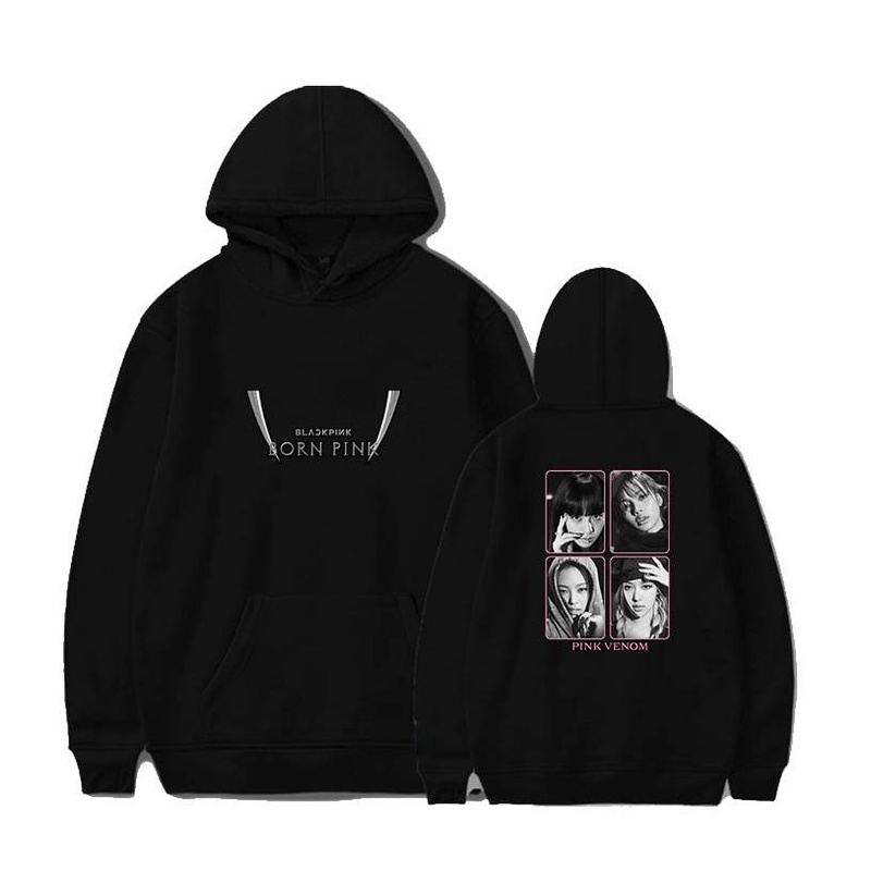 Tốt Nhất Áo Hoodie Dáng Rộng Màu Hồng In Chữ Blackpink BORN Thời Trang Thu Đông Dành Cho Nữ We