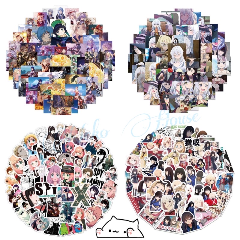 Set 20-50 hình dán game, anime, manga