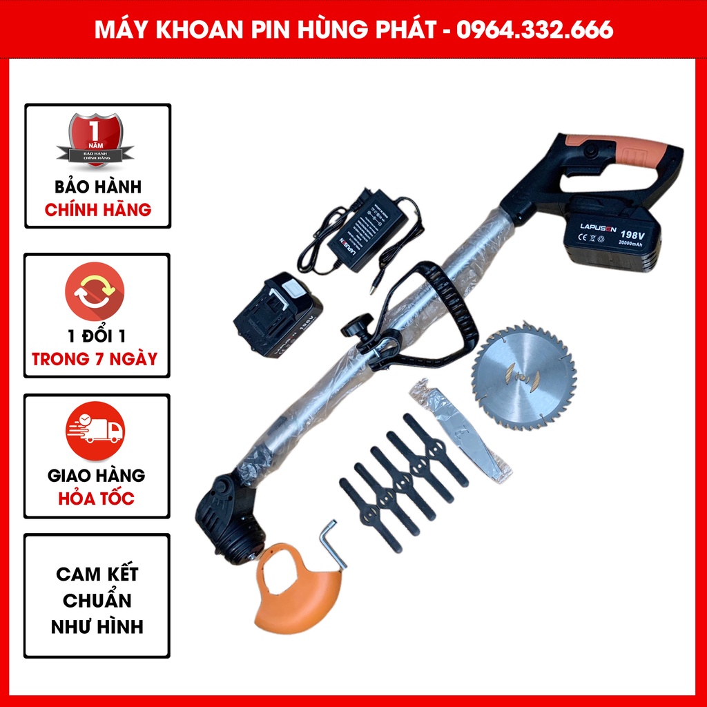 Máy cắt cỏ cầm tay, cắt cỏ LAPUSEN. Máy phát cỏ 100% lõi đồng, công suất 1800w. Bảo hành 12 tháng, đổi mới 7 ngày đầu sd