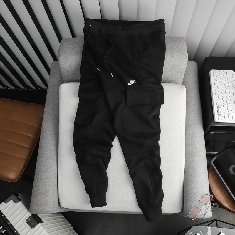 Quần nỉ jogger nk skinny fit túi hộp chất nỉ cua cotton co dãn VNXK