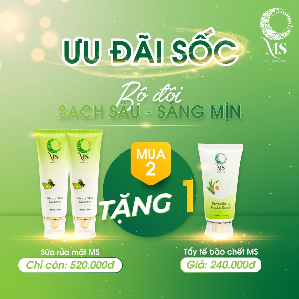 [MUA 2 TẶNG 1] Mua 2 sữa rửa mặt MS giảm nhờn mụn 150ml (TẶNG 1 Tẩy tế bào chết MS 100ml - Mỹ Phẩm C