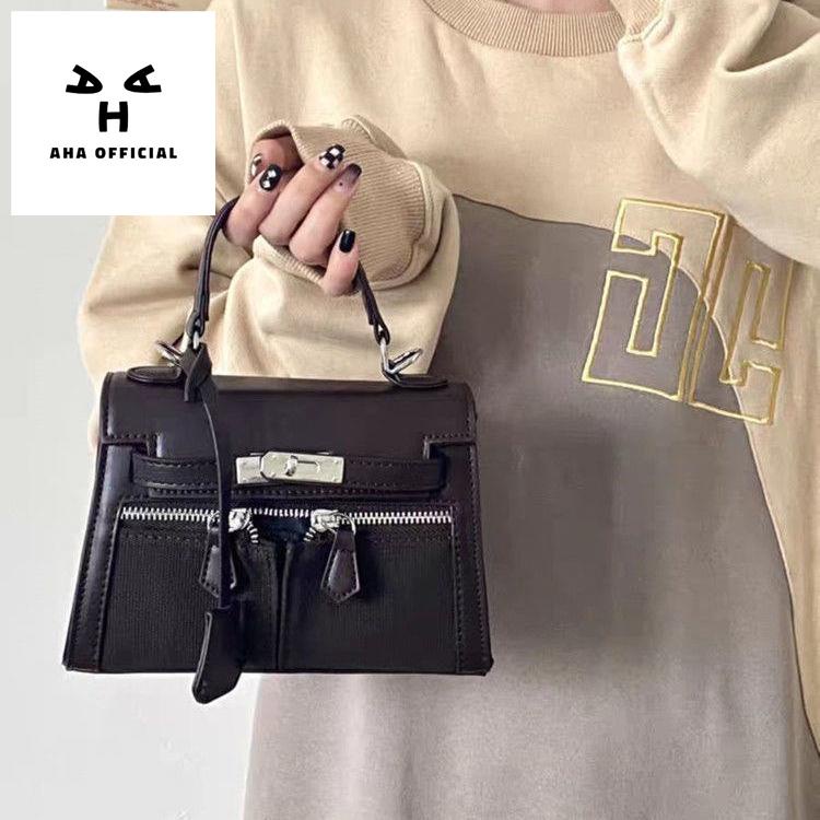 Túi Xách Đeo Vai Vải Canvas Phối Khóa Kéo Kim Loại Dễ Phối Đồ