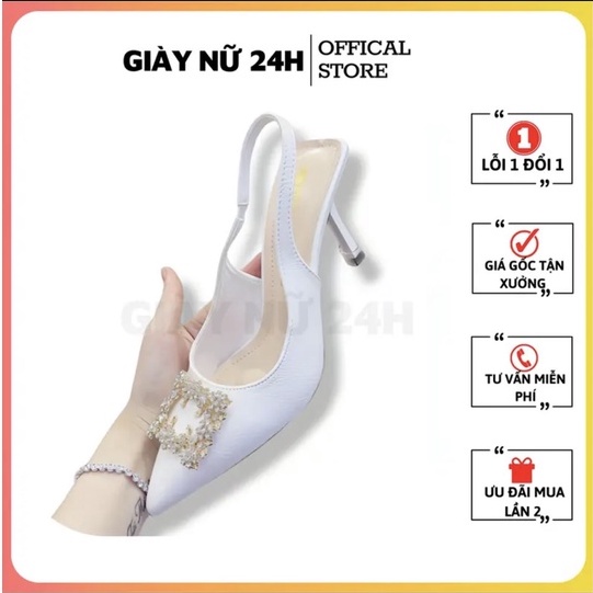 Giày Cao Gót Nữ 7 Phân Đá Vuông Cao Cấp Hàng Quảng Châu Xịn Xò Lùi 1 Size