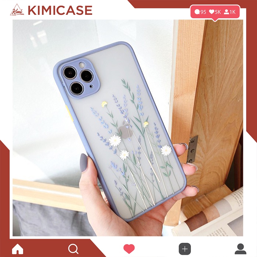 Ốp lưng Xiaomi Redmi 7 8 9 9A 9C 9T 10 10C Mi 11T Pro 5g 11 Lite 5G NE 11T PocoX3 NFC Pro dẻo vuông bảo vệ camera hoa lá