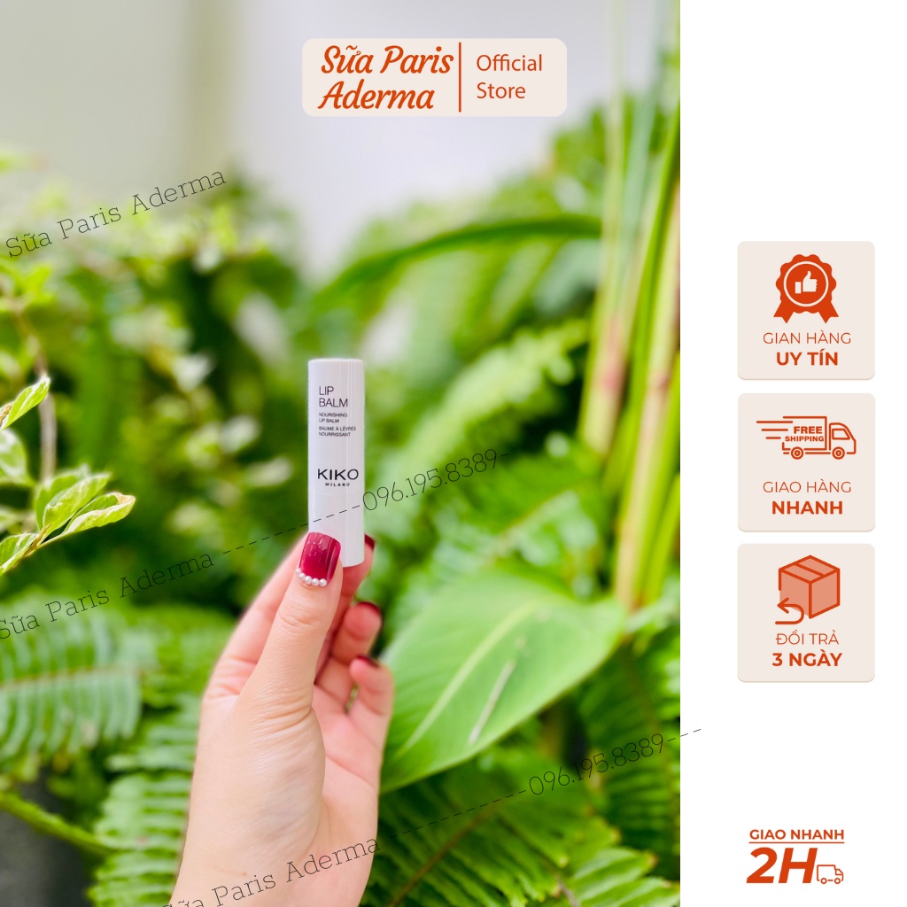 Son dưỡng môi Kiko lip balm không màu, giúp môi dưỡng ẩm mịn màng và hồng hào_Sữa Paris Aderma