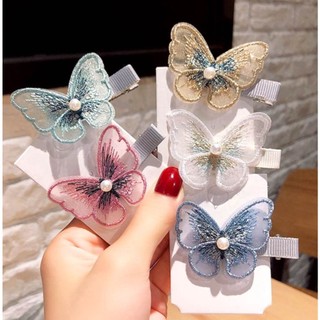 Kẹp tóc bướm thêu KT080