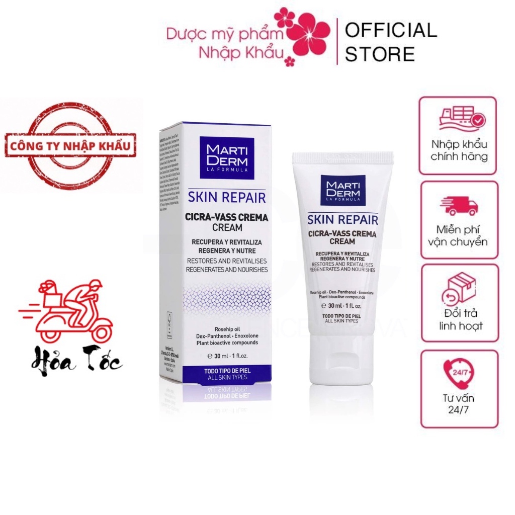 HÀNG NHẬP KHẨU - Kem Dưỡng B5 MartiDerm Skin Repair Cicra Vass Cream Dưỡng Ẩm Tái Tạo Phục Hồi Da Tổn Thương, Nhạy Cảm