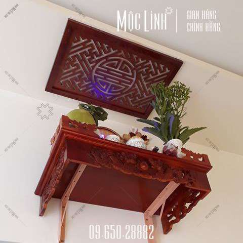 Tấm chống ám khói Mộc Linh - Ngăn khói ban thờ ám vào trần - Khung gỗ