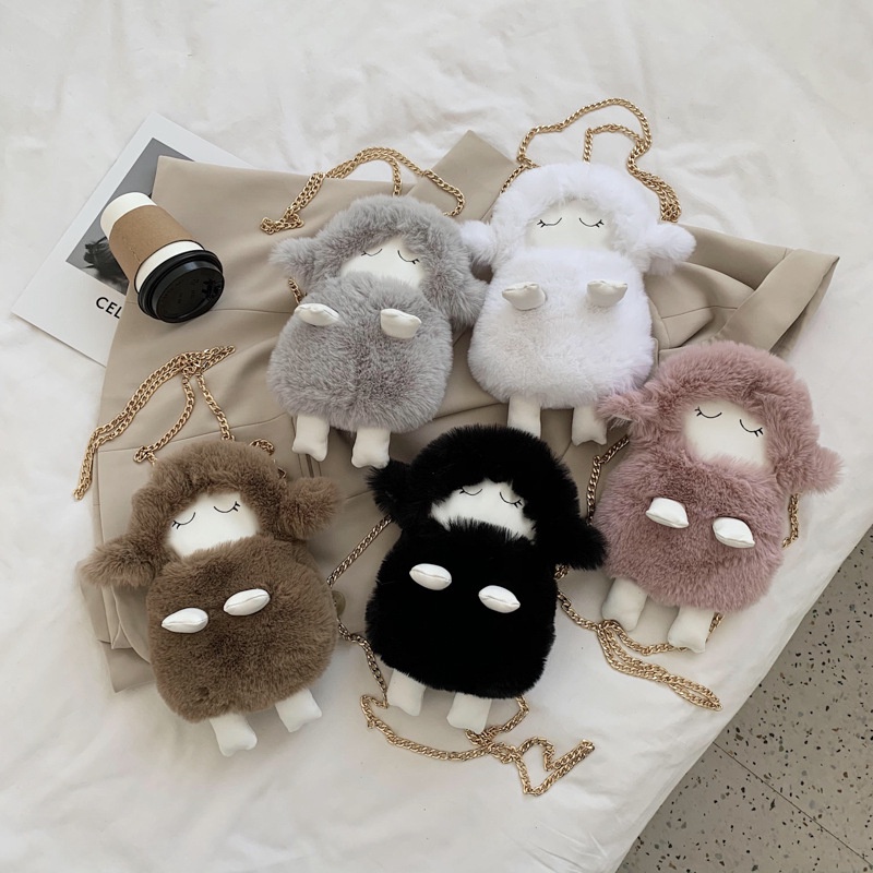 Túi Đeo Chéo Kiểu Hoạt Hình Nhồi Bông Dễ Thương Cho Bạn Gái