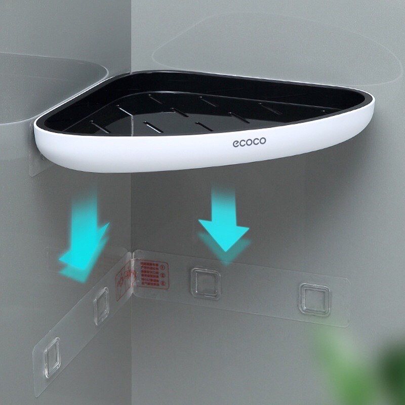 Kệ Góc Dán Tường Ecoco, Kệ Để Đồ Nhà Tắm - Nhà Bếp Tiên Lợi Kèm Miếng Dán Siêu Chắc
