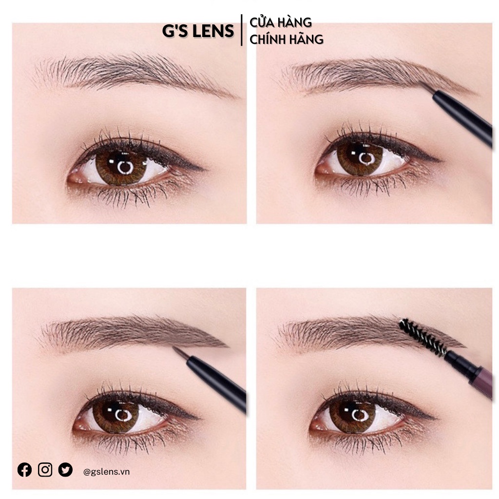 Chì Mày 2 Đầu Nét Mảnh Chính Hãng NOVO Simplicty Flexible Eyebrow Pen - G'S LENS