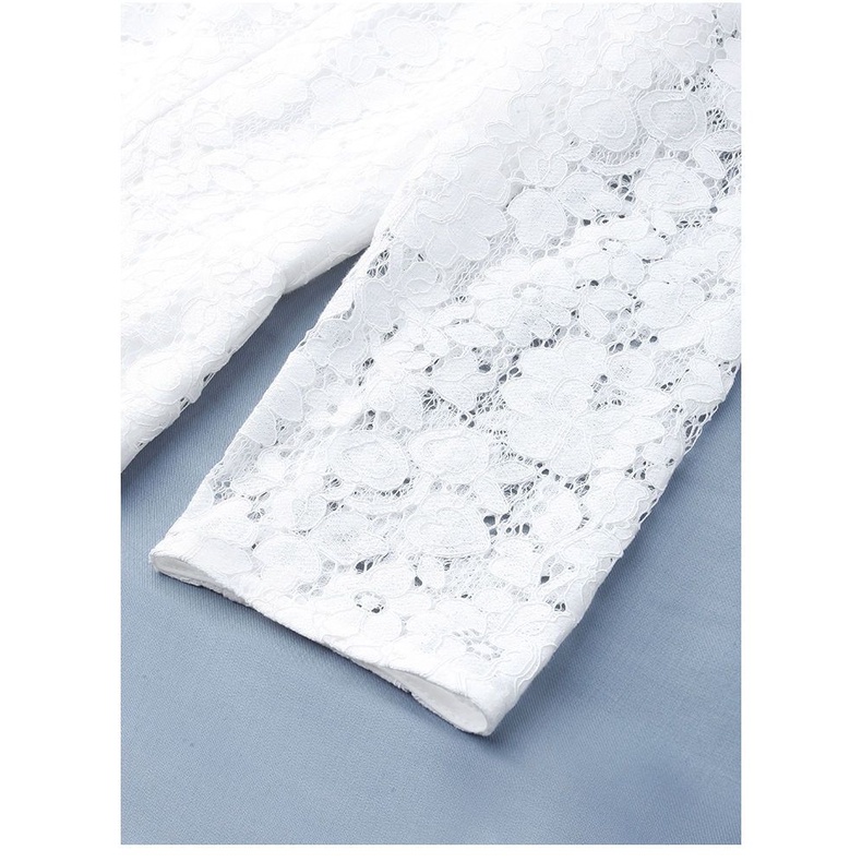 Đầm Ren Trắng Dài Vừa Sang Trọng Phong Cách Xuân Hè