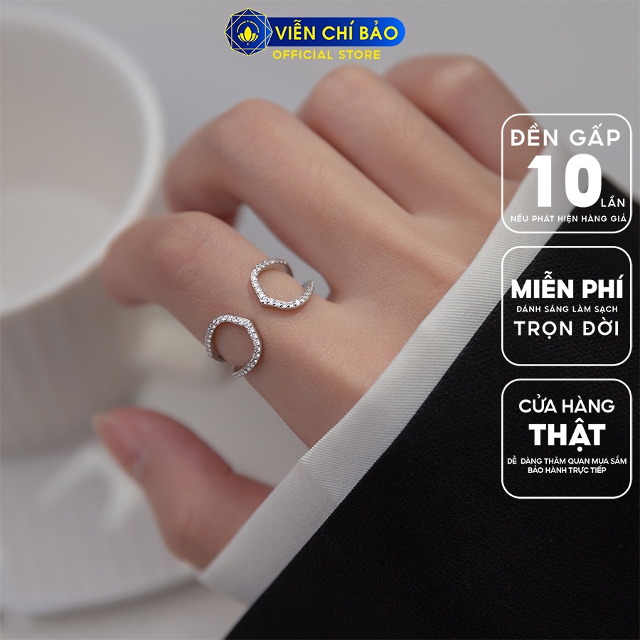 Nhẫn bạc nữ Cara đính đá chất liệu bạc 925 thời trang phụ kiện trang sức Viễn Chí Bảo N000611